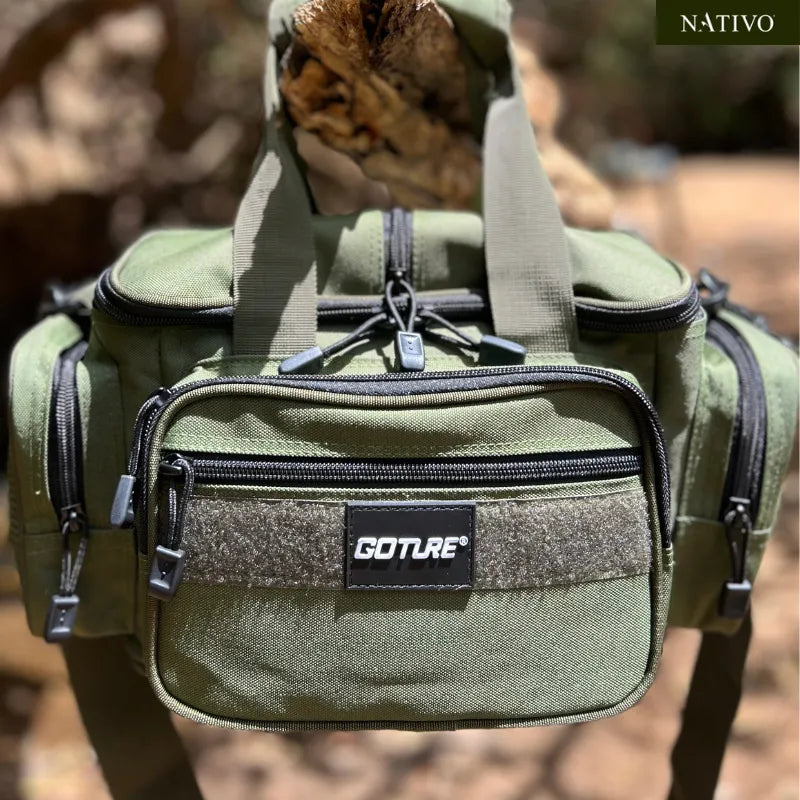 Mochila Goture Fishing Profissional - Material reforçado - Compartimentos variados