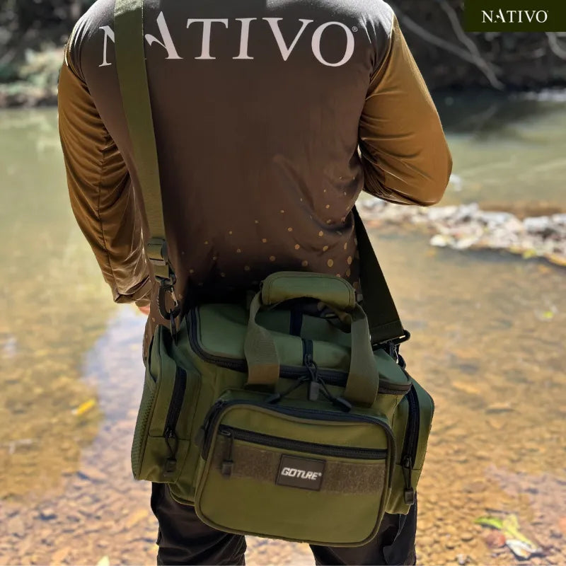 Mochila Goture Fishing Profissional - Material reforçado - Compartimentos variados