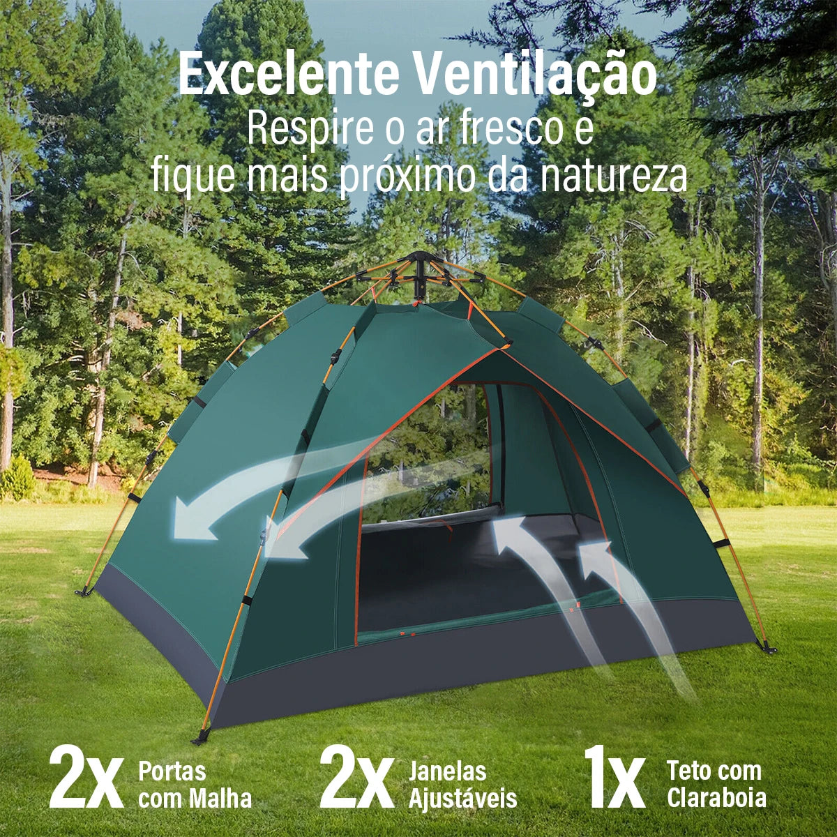 Barraca New Havay Pop-up Nativo – Para 3 a 4 Pessoas com Montagem Automática - Nativo Camping