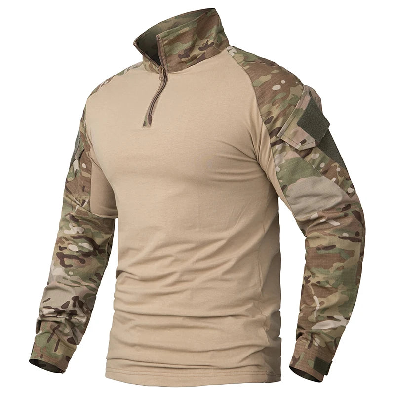 Camiseta Tática Camuflada Masculina de Manga Longa - Nativo Camping