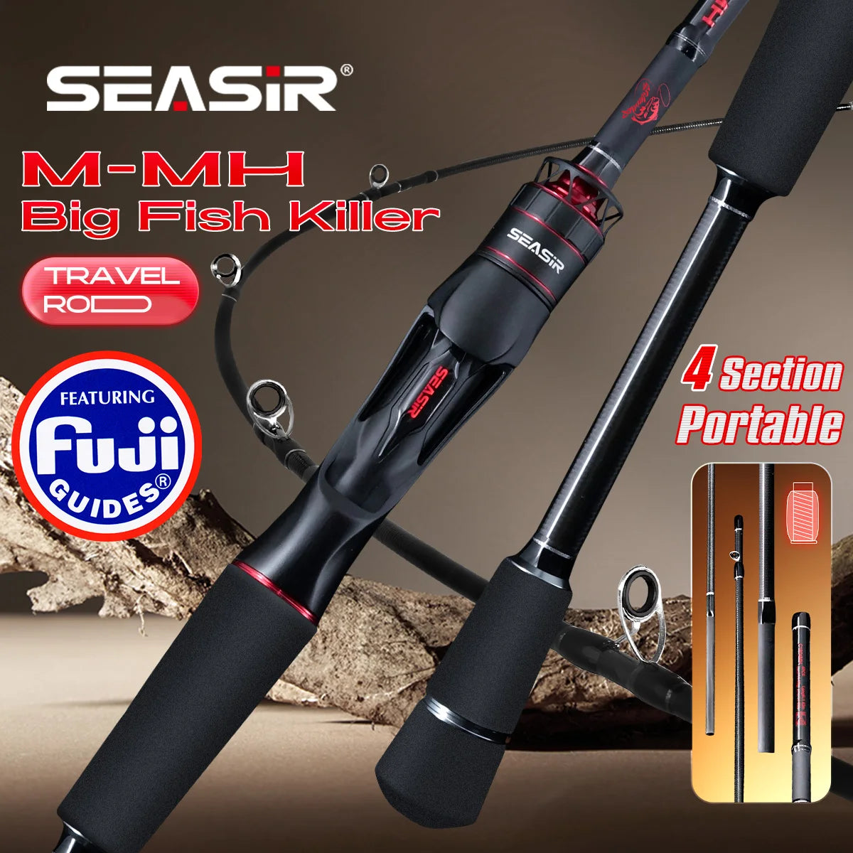 Vara de Pesca SEASIR Salminus 1,83m - 100% Carbono 40T