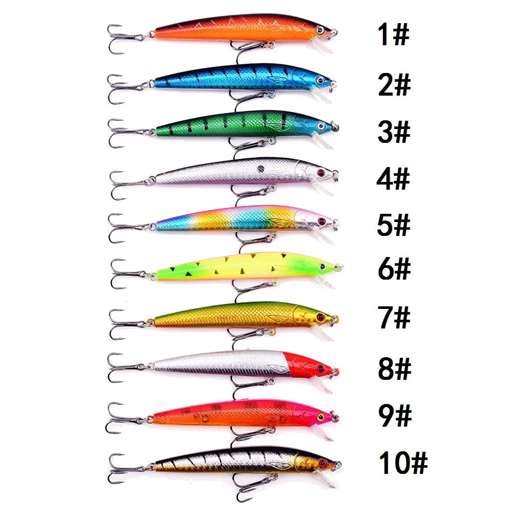 Conjunto 10 Iscas Artificiais Minnow - 10 Centímetros