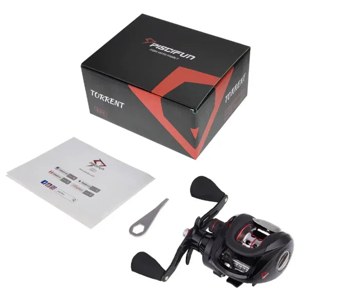 Carretilha Piscifun Torrent - 8,1kg Drag, 7.1:1, Freio Magnético - Nativo Camping