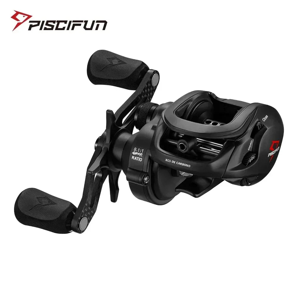 Carretilha Piscifun Carbon XCS - 8kg Drag, 156g, Freio Duplo - Nativo Camping