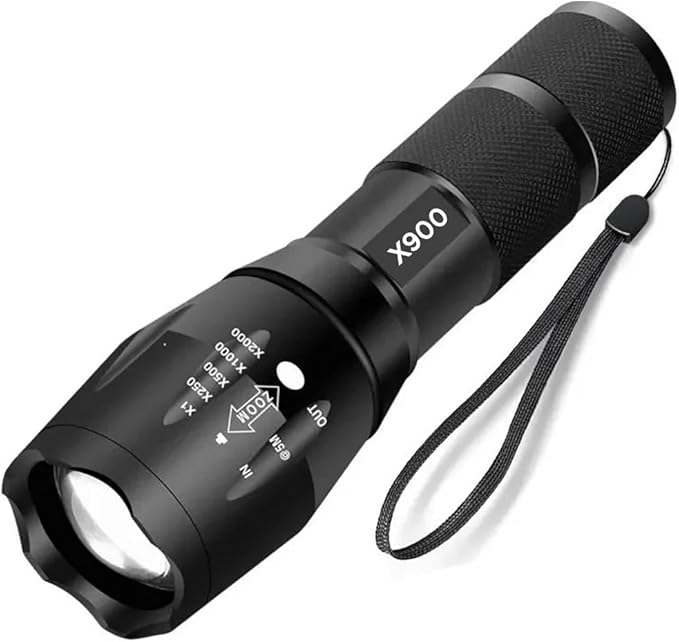 Lanterna Tática X900 Nativo – 800 Lúmens, Recarregável, Zoom 2000x