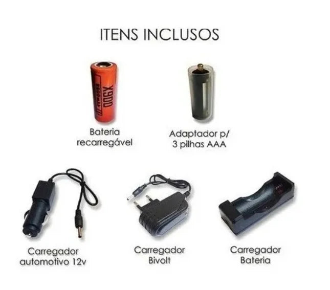 Lanterna Tática X900 Nativo – 800 Lúmens, Recarregável, Zoom 2000x