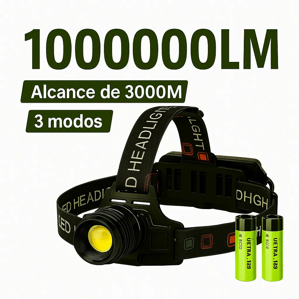 Lanterna de Cabeça Nativo UltraBeam - Zoom e USB | Nativo Camping