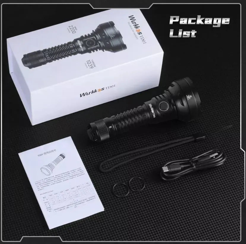 Lanterna Wurkkos TD01C 1800LM – USB-C, IPX8 e Alcance de 1000m