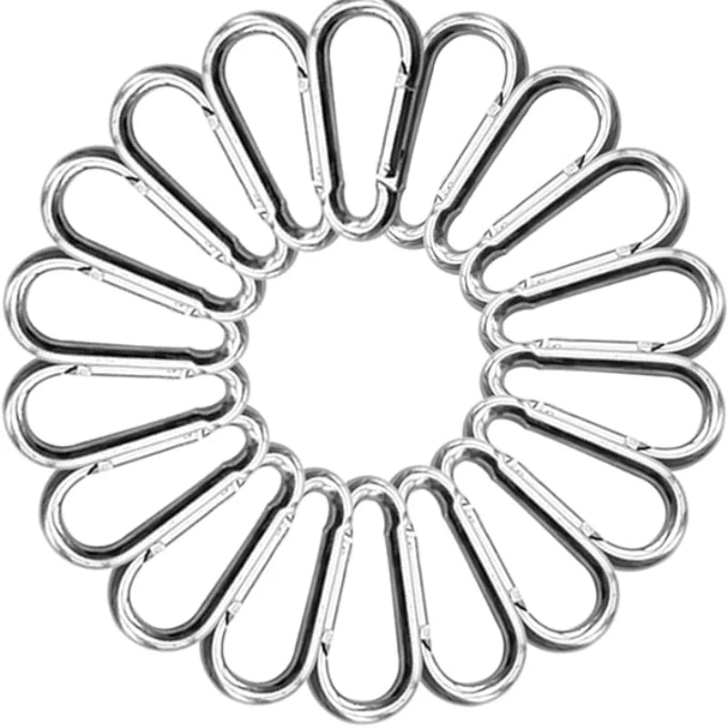 Kit Mini Mosquetão Nativo – 10/20/30 Unidades em Alumínio, Compacto e Resistente