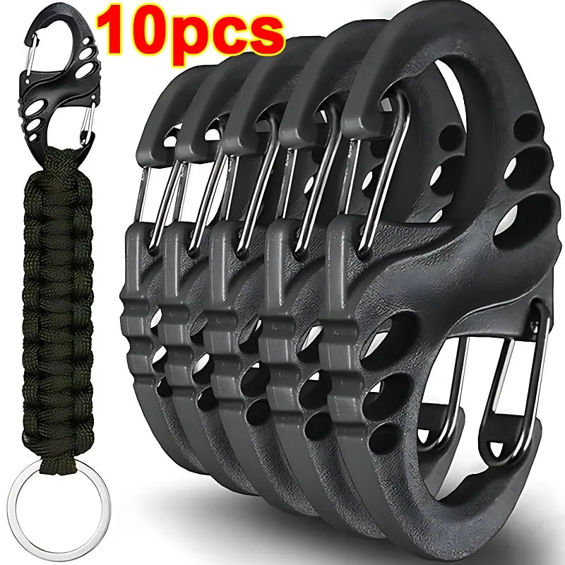 Kit Mosquetão Tipo S Nativo – 5/10 Unidades, Plástico Reforçado para Camping