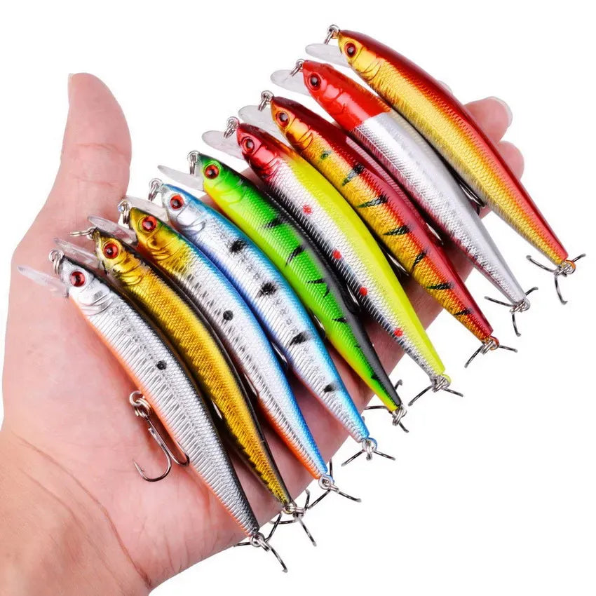 Conjunto 10 Iscas Artificiais Minnow - 10 Centímetros